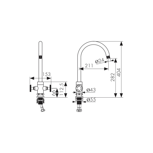 Смеситель для кухни KAISER Topaz (17333-2)